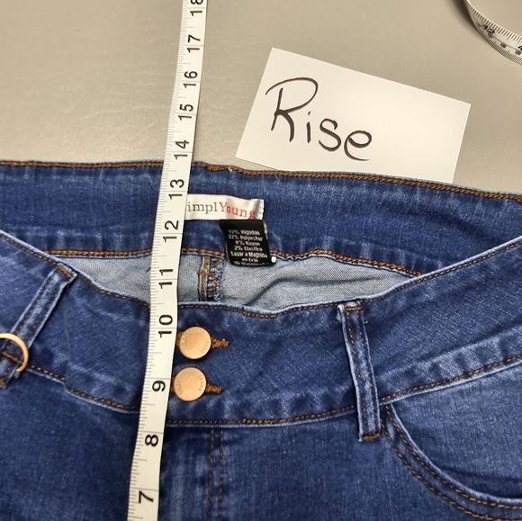 Simplyoung high rise cargo skinny ankle denim jeans women's plus size 14 - Picture 2 of 10